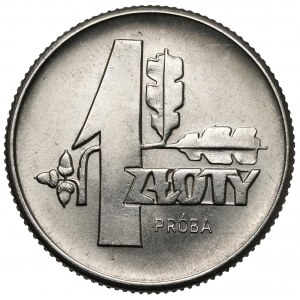 Próba NIKIEL 1 złoty 1958 - liście dębu