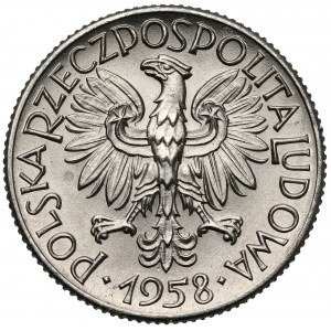 Próba NIKIEL 1 złoty 1958 - liście dębu