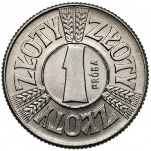 Próba NIKIEL 1 złoty 1958 - nominał
