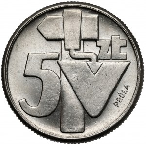 Próba NIKIEL 5 złotych 1959 - młot i kielnia