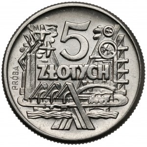 Próba NIKIEL 5 złotych 1959 - szyby kopalniane