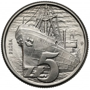 Próba NIKIEL 5 złotych 1958 - Statek Waryński