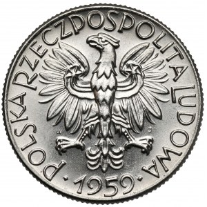 Próba NIKIEL 5 złotych 1959 Rybak