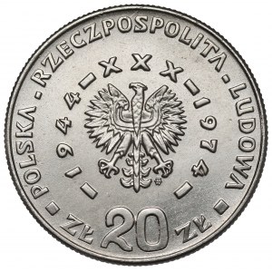 Próba NIKIEL 20 złotych 1974 Górnik, Hutnik...