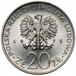 Próba NIKIEL 20 złotych 1975 Rok Kobiet - głowa