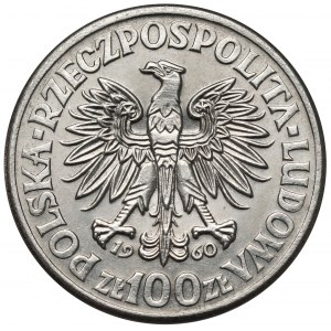 Próba NIKIEL 100 złotych 1960 Mieszko... głowy duże - nominał pod orłem