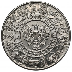 Próba NIKIEL 100 złotych 1966 Mieszko i Dąbrówka - półpostacie