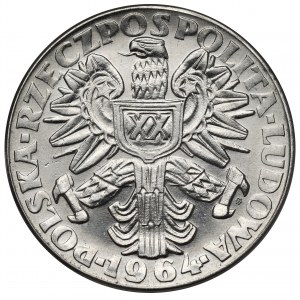 Próba NIKIEL 20 złotych 1964 kobieta ze zbożem