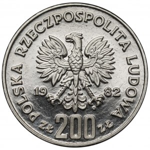 Próba NIKIEL 200 złotych 1982 XII MŚ w piłce nożnej - Espana - w lewo