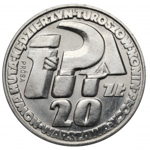 Próba NIKIEL 20 złotych 1964 Klucz, Sierp i Kielnia