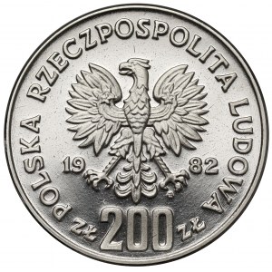 Próba NIKIEL 200 złotych 1982 XII MŚ w piłce nożnej - Hiszpania - z napisem