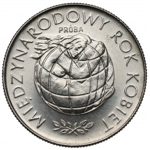 Próba NIKIEL 20 złotych 1975 Rok Kobiet - kula ziemska