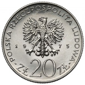 Próba NIKIEL 20 złotych 1975 Rok Kobiet - kula ziemska