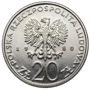 Próba NIKIEL 20 złotych 1980 XXII Olimpiada - biegacz