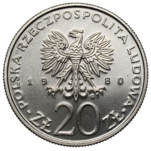 Próba NIKIEL 20 złotych 1980 XXII Olimpiada - znicz
