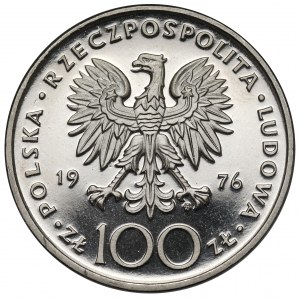 Próba NIKIEL 100 złotych 1976 Pułaski - w lewo