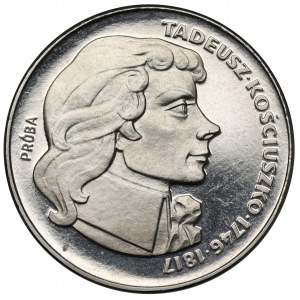 Próba NIKIEL 100 złotych 1976 Tadeusz Kościuszko - w prawo