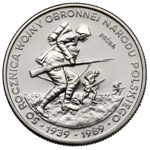 Próba NIKIEL 500 złotych 1989 Wojna obronna narodu Polskiego