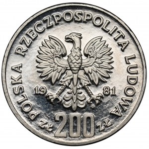 Próba NIKIEL 200 złotych 1981 Bolesław II Śmiały - półpostać