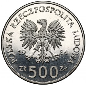 Próba NIKIEL 500 złotych 1986 MŚ w Piłce Nożnej Meksyk