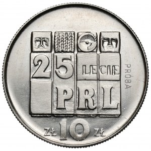 Próba NIKIEL 10 złotych 1969, 25-lecie PRL