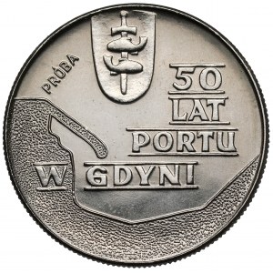 Próba NIKIEL 10 złotych 1972 Port w Gdyni - tło z deseniem