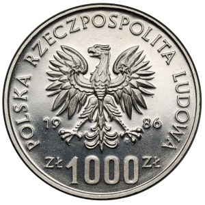 Próba NIKIEL 1.000 złotych 1986 Narodowy Czyn Pomocy Szkole