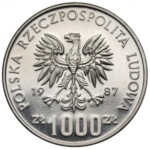 Próba NIKIEL 1.000 złotych 1987 Kazimierz III Wielki