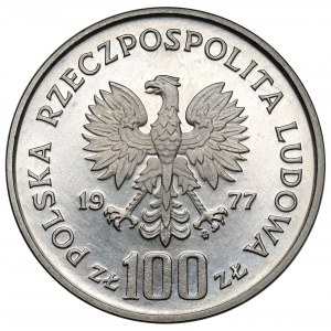 Próba NIKIEL 100 złotych 1977 Żubr