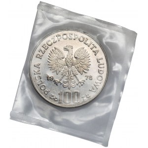 Próba NIKIEL 100 złotych 1978 Adam Mickiewicz - z loczkiem - zgrzewka