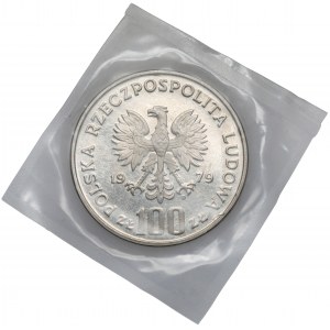 Próba NIKIEL 100 złotych 1979 Ryś na gałęzi - zgrzewka