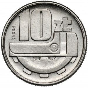 Próba NIKIEL 10 złotych 1960 klucz i koło zębate