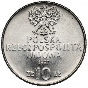 Próba NIKIEL 10 złotych 1967 Świerczewski - bez czapki