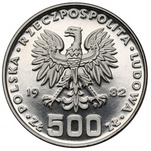 Próba NIKIEL 500 złotych 1982 Dar Młodzieży