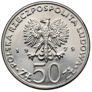Próba NIKIEL 50 złotych 1979 Mieszko I - półpostać