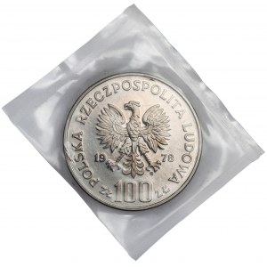 Próba NIKIEL 100 złotych 1978 Janusz Korczak - zgrzewka