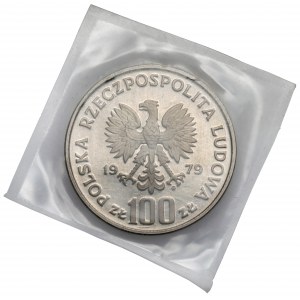 Próba NIKIEL 100 złotych 1979 Ryś na trawie - zgrzewka