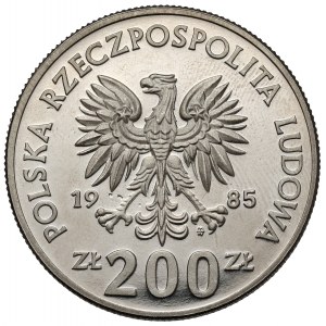 Próba NIKIEL 200 złotych 1985 XIII MŚ w piłce nożnej - Meksyk
