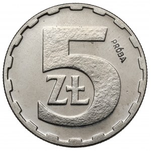 Próba NIKIEL 5 złotych 1986