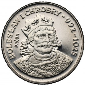 Próba NIKIEL 50 złotych 1980 Chrobry - napis nad