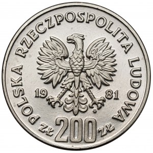 Próba NIKIEL 200 złotych 1981 Bolesław II Śmiały - popiersie