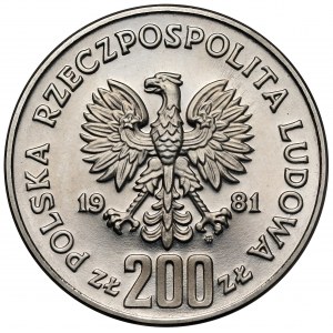 Próba NIKIEL 200 złotych 1981 Władysław I Herman - półpostać