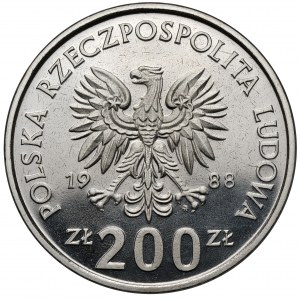 Próba NIKIEL 200 złotych 1988 XIV MŚ w Piłce Nożnej Włochy