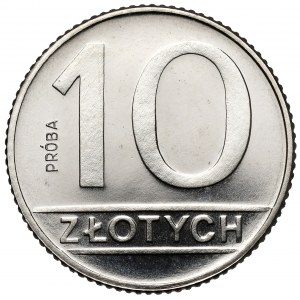 Próba NIKIEL 10 złotych 1989 - lustrzane