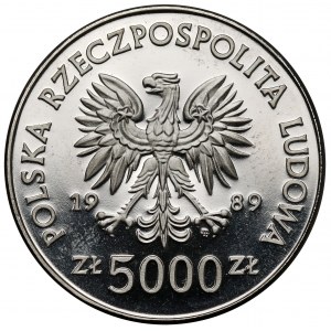 Próba NIKIEL 5.000 złotych 1989 Ratujmy Zabytki Torunia