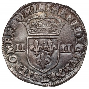 Francja, Henryk IV, 1/4 ecu 1592-L, Bayonne