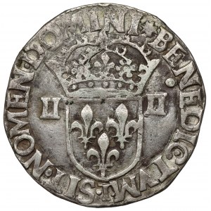 Francja, Karol X, 1/4 ecu 1591-T, Nantes
