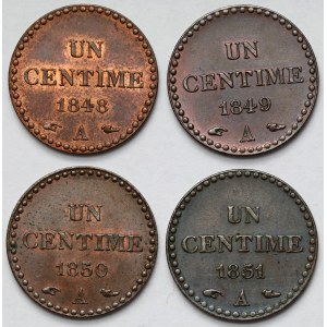 Francja, Centime 1848-1851 - zestaw (4szt)