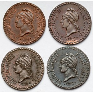 Francja, Centime 1848-1851 - zestaw (4szt)