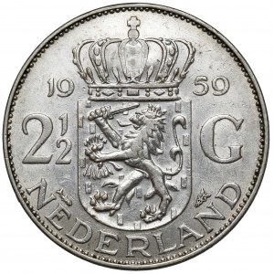 Holenderska Pomoc Polakom, 2-1/2 guldena 1959 - kontrmarka ORŁA POLSKIEGO